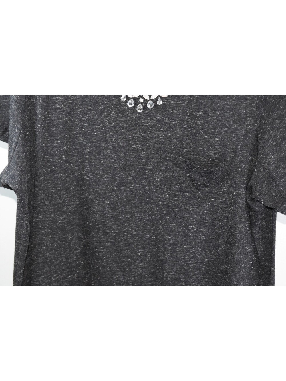 Torrid Jeweled Necklace Collar T-Shirt, Heather Charcoal, Size 2, Elevated Basic - Picture 5 of 7